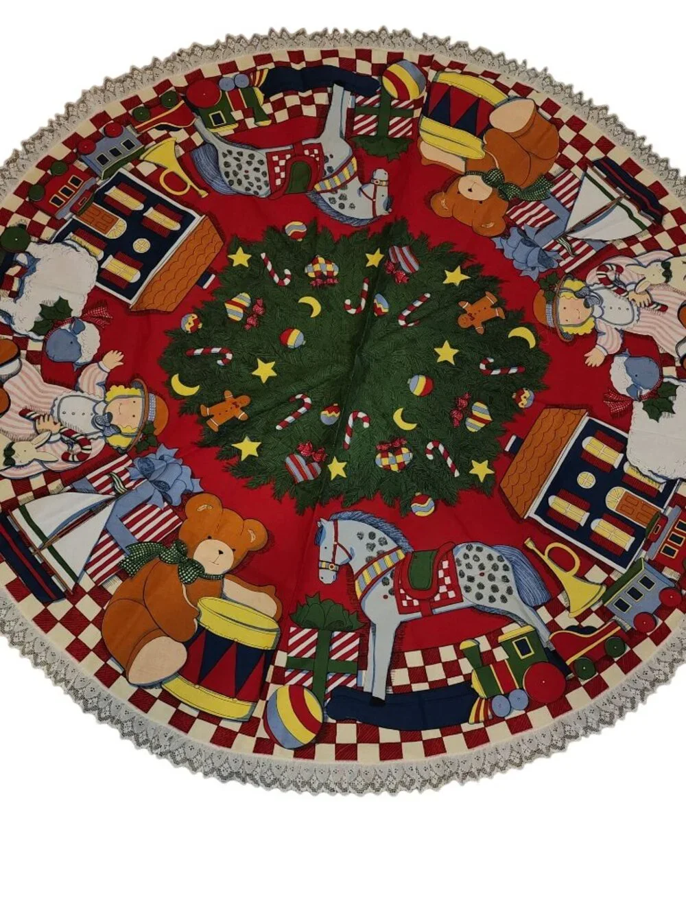 New Handmade Christmas tree Round tablecloth / skirt 58